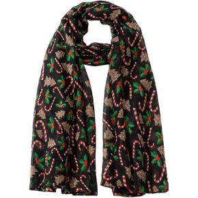 Women Christmas-Scarf Christmas-Shawl-Warp Soft Chiffon Lightweight-Infinity Scarves for Fall Winter Spring