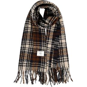 Women's Winter Scarf Large Warm Shawl Classic Tassel Plaid Oversized Scarves Thick Wraps