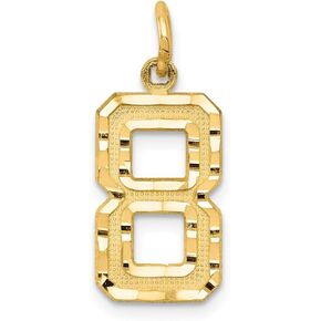 Jewels By Lux 14K Yellow Goldy Casted Medium Diamond Cut Number 8 Charm