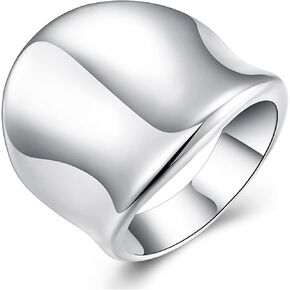 Chunky Rings for Women Plain Wide Band Rings Vintage Cigar Band Rings Classic Thumb Rings Concave Band Rings Thick Statement Rings Jewelry