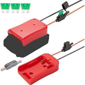 Power Wheel Adapter for V20 Craftsman 20V Battery with Fuse & Wire terminals, Power Connector for Rc Car, 14 Gauge Robotics, Rc Truck,DIY use, Work for MAX CMCB204 CMCB202 CMCB201 CMCS500B Battery