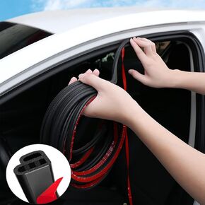 Car Door Seal Strip Car Weather Stripping Double Layer L Shape Rubber Seal Strip Self Adhesive Auto Door Soundproofing Weatherstrip for Car Truck SUV （52.49FT）