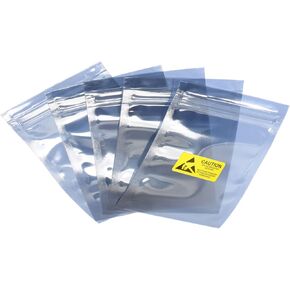 Anti Static Bags ESD Shielding Bags Resealable with Labels, [for Electronic Device GPU Hard Drive SSD HDD Motherboard] - 4x6inch/100pcs