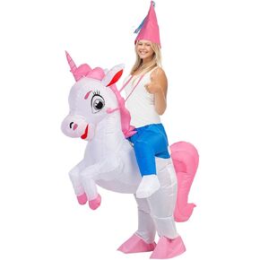 GOOSH Inflatable Unicorn Costume for Adult Halloween Costume Women Man Funny Blow up Costume for Halloween Party Cosplay