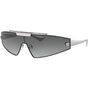 Versace VE 2265 100011 Silver Metal Shield Sunglasses Grey Gradient Lens