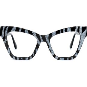 Zeelool Fashion Cat Eye Glasses for Women, Acetate Frame with Non-Prescription Clear Lens Ansyah ZJGA913976