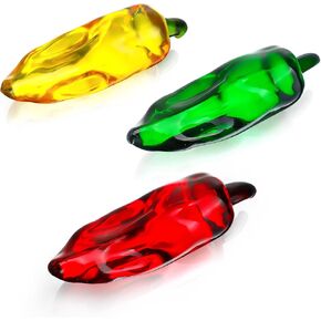 Set of 3 Glass Fruits Decor Pineapple Orange Pear Fruit Figurine Decorations as Collections for Home Wedding