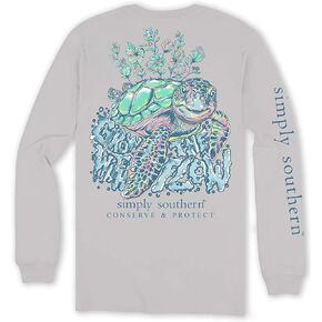 Simply Southern Grow with The Flow - Track Turtle - Adult Women's Long Sleeve T-Shirt