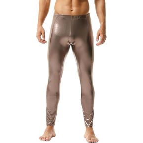 DTODWW Men's Faux Leather Activewear Leggings Slim Fit Tight Pants Long PU Pants Clubwear