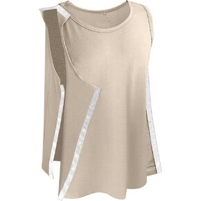 Unisex Post Shoulder Surgery Tank Tops Snap Open Tearaway Shirt Arm Chest Recovery Side Snap Access Tear Way Shirts