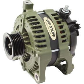 Tuff Stuff Alternator, 175 amp, 12V, External Regulator, 6 Rib Serpentine Pulley, Army Green, Jeep Wrangler JK 2007-11, Each (7513G)
