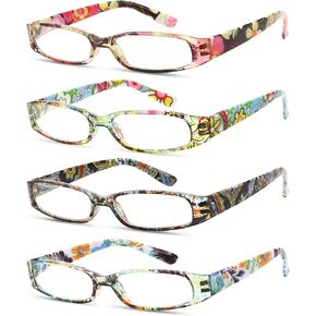Gaoye 4-Pack Readers for Women, Blue Light Blocking Reading Glasses, Stylish Reading Glasses for Women in 4 Patterns
