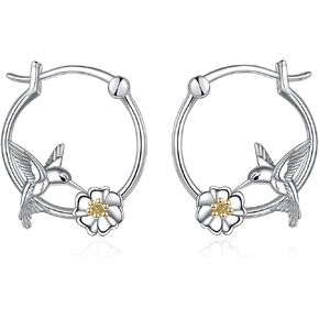 CRMAD Highland Cow/Hummingbird/Ladybug/Duck/Capybara/Rabbit/Seal/Crocodiles/Penduin Earrings for Women Sterling Silver Animal Jewelry