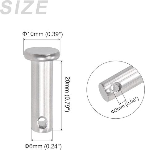 Clevis Pins (8mmx70mm) 1Pcs, Single Hole Flat Head 304 Stainless Steel Fastener Pin - for Metal Devices, Furniture Installation, Industrial, DIY in Saudi Arabia