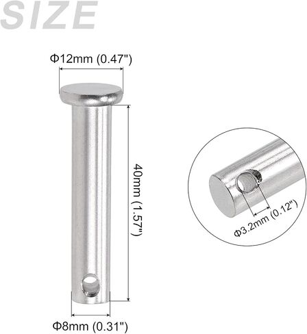 Clevis Pins (8mmx70mm) 1Pcs, Single Hole Flat Head 304 Stainless Steel Fastener Pin - for Metal Devices, Furniture Installation, Industrial, DIY in Saudi Arabia