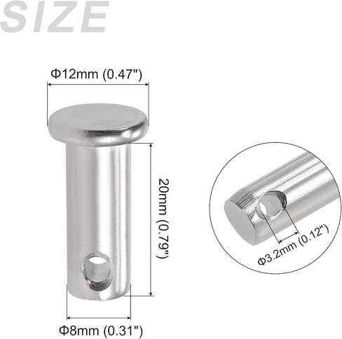Clevis Pins (8mmx70mm) 1Pcs, Single Hole Flat Head 304 Stainless Steel Fastener Pin - for Metal Devices, Furniture Installation, Industrial, DIY in Saudi Arabia