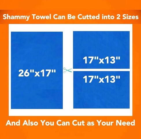 Premium Shammy Cloth for Car Drying - 2pk(26"x17") - Super Absorbent Synthetic Chamois Towel for Car - Reusable Car Drying Shammy - Scratch-Free Car Drying Towel(Yellow & Yellow) in Saudi Arabia