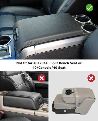 INTGET Center Console Armrest Cover for Ford F150 Accessories 2009 2010 2011 2012 2013 2014 Car Middle Lid Seat Cover Protector Elbow Cushion Pad (Black Stitches, 2009-2014) in Kuwait