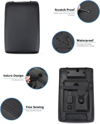 INTGET Center Console Armrest Cover for Ford F150 Accessories 2009 2010 2011 2012 2013 2014 Car Middle Lid Seat Cover Protector Elbow Cushion Pad (Black Stitches, 2009-2014) in Kuwait