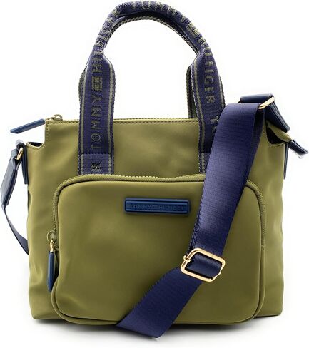 Tommy Hilfiger Bag I Women's I Green I Handbag I Shoulder Bag I Nylon I 30 x 20 x 15 cm I TH Logo I Women's Handbag I Women Bag4399, Green in Saudi Arabia