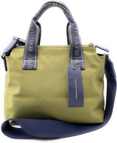 Tommy Hilfiger Bag I Women's I Green I Handbag I Shoulder Bag I Nylon I 30 x 20 x 15 cm I TH Logo I Women's Handbag I Women Bag4399, Green in Saudi Arabia