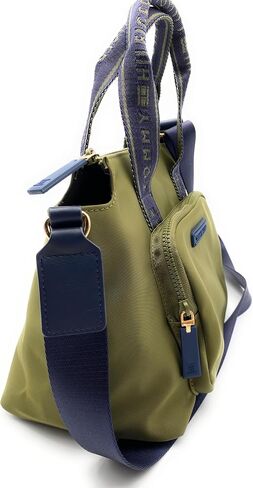 Tommy Hilfiger Bag I Women's I Green I Handbag I Shoulder Bag I Nylon I 30 x 20 x 15 cm I TH Logo I Women's Handbag I Women Bag4399, Green in Saudi Arabia