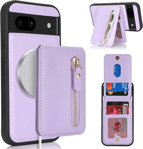 حافظة لهاتف Google Pixel 8 Pro مع حامل بطاقة، محفظة لهاتف Pixel 8 Pro للنساء مع محفظة متوافقة مع magsafe قابلة للفصل 2 في 1 للرجال - أبيض دافئ in Kuwait