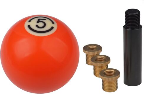 Pool Ball Rod Shifter Knob Orange 5X Gear Shift Knob Billiard Ball Rod Gear Shifting Lever Handle Fit Most Automatic Manual Car Tuck Transmission Vehicle, W02B05, Orange 5X in Kuwait