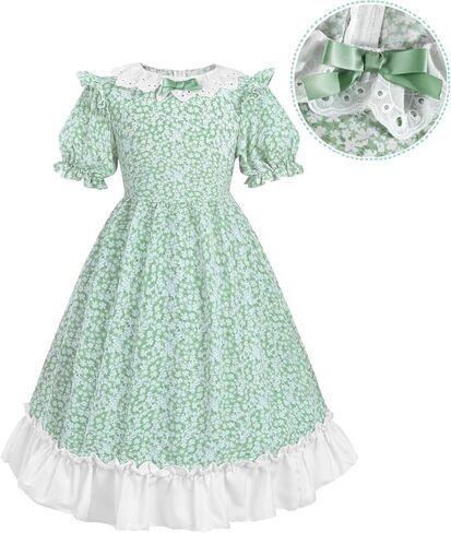 NSPSTT Prairie Dresses for Girls Pioneer Costumes for Girls Girls Colonial Costume Set with Bonnet age over 4 years old in Kuwait