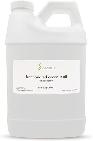 Soapeauty FRACTIONATED Coconut Oil Cold Pressed Refined | 100% Natural Available in Bulk | Carrier for Essential Oils, Face, Skin, Hair Moisturizer, Soap Making | 32 fl oz in Kuwait