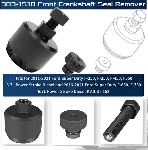 أداة إزالة ختم العمود المرفقي الأمامي 303-1510 مناسبة لـ 2011-2021 Ford Super Duty F250/F350/F450/F550 6.7L Power Stroke Diesel & 2016-2021 F650/F750 6.7L، استبدل Alt ST-152 in Kuwait