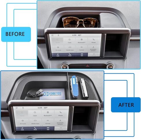 EDBETOS 3 قطع/مجموعة منظم وحدة التحكم المركزية متوافق مع Ford Maverick 2022 2023 2024 2025 ملحقات XL XLT Lariat Pickup Truck، منظم وحدة التحكم وصينية مسند الذراع، صندوق تخزين شاشة لوحة القيادة in Kuwait