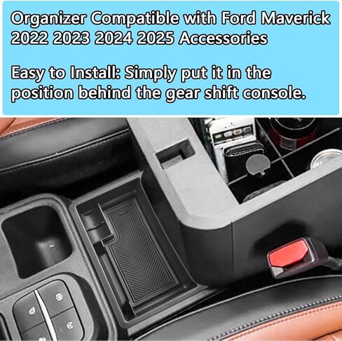 EDBETOS 3 قطع/مجموعة منظم وحدة التحكم المركزية متوافق مع Ford Maverick 2022 2023 2024 2025 ملحقات XL XLT Lariat Pickup Truck، منظم وحدة التحكم وصينية مسند الذراع، صندوق تخزين شاشة لوحة القيادة in Kuwait