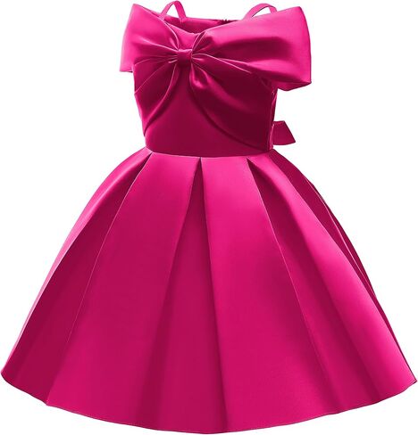 Uhnice Flower Girl Formal Dress Off Shoulder Bowknot Wedding Ball Gown in Kuwait