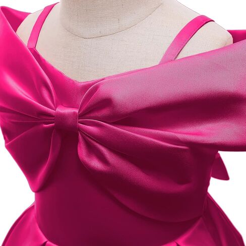 Uhnice Flower Girl Formal Dress Off Shoulder Bowknot Wedding Ball Gown in Kuwait