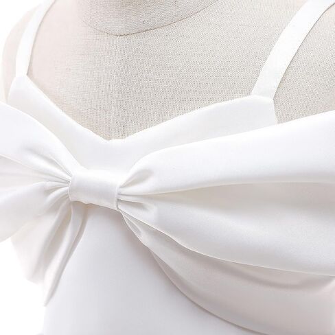 Uhnice Flower Girl Formal Dress Off Shoulder Bowknot Wedding Ball Gown in Kuwait