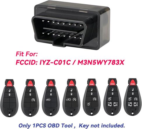 سيارة عن بعد مفتاح فوب obd diy صالح لكرايسلر تاون آند كانتري دودج جراند كارافان تشالنجر دورانجو رحلة ذاكرة الوصول العشوائي دخول بدون مفتاح التحكم عن بعد استبدال IYZ-C01C M3N5WY783X in Kuwait