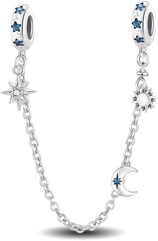 Newsoul 925 Silver Safety Chain Charms for Bracelets Four Leaf Clover Dangle Pendants with Butterfly Floret Beads Jewelry Charms Gifts for Women in Saudi Arabia