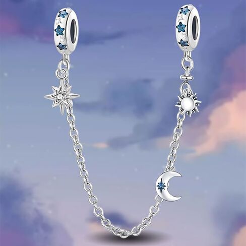 Newsoul 925 Silver Safety Chain Charms for Bracelets Four Leaf Clover Dangle Pendants with Butterfly Floret Beads Jewelry Charms Gifts for Women in Saudi Arabia