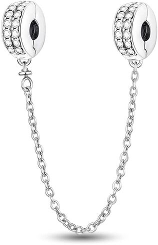 Newsoul 925 Silver Safety Chain Charms for Bracelets Four Leaf Clover Dangle Pendants with Butterfly Floret Beads Jewelry Charms Gifts for Women in Saudi Arabia