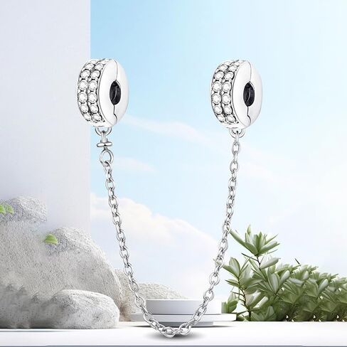 Newsoul 925 Silver Safety Chain Charms for Bracelets Four Leaf Clover Dangle Pendants with Butterfly Floret Beads Jewelry Charms Gifts for Women in Saudi Arabia