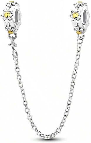 Newsoul 925 Silver Safety Chain Charms for Bracelets Four Leaf Clover Dangle Pendants with Butterfly Floret Beads Jewelry Charms Gifts for Women in Saudi Arabia