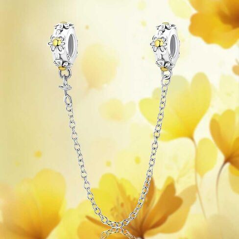 Newsoul 925 Silver Safety Chain Charms for Bracelets Four Leaf Clover Dangle Pendants with Butterfly Floret Beads Jewelry Charms Gifts for Women in Saudi Arabia