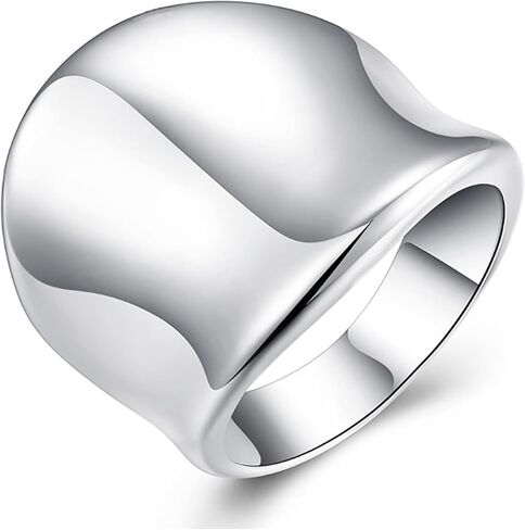 Chunky Rings for Women Plain Wide Band Rings Vintage Cigar Band Rings Classic Thumb Rings Concave Band Rings Thick Statement Rings Jewelry in Saudi Arabia