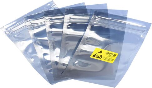 Anti Static Bags ESD Shielding Bags Resealable with Labels, [for Electronic Device GPU Hard Drive SSD HDD Motherboard] - 4x6inch/100pcs in Saudi Arabia