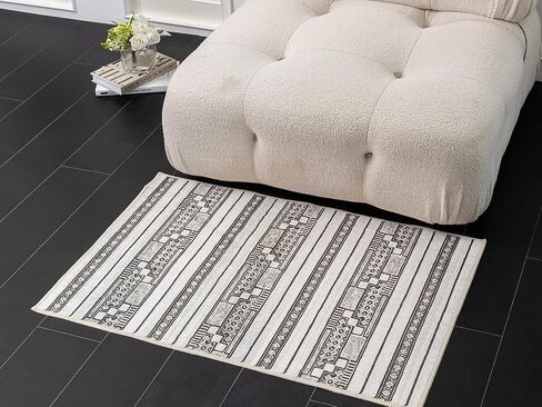 Ultra Soft Luxurious Faux Rabbit Fur 4x6 Area Rug, Machine Washable Non-Slip Indoor Carpet, Suitable for Bedroom, Dining Room, and Home. Pom-pom Dark Grey in Saudi Arabia