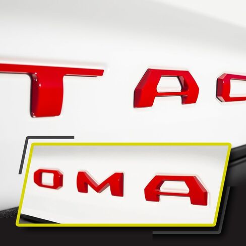 Tailgate Insert Letters Emblems Only Compatible with 2024 2025 Accessories 3D Raised Rear Badges Decals with Seccotine for Tailgate Adhesive Backing (Scarlet) in Saudi Arabia