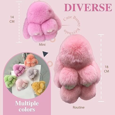 Bunny Lulu Keychain with Tin Box, Handmade Soft Plush Bunny, Cute Bunny Keychain, for Christmas Gifts in Saudi Arabia