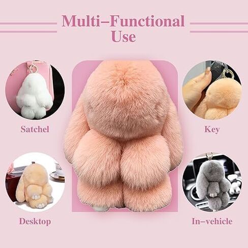 Bunny Lulu Keychain with Tin Box, Handmade Soft Plush Bunny, Cute Bunny Keychain, for Christmas Gifts in Saudi Arabia
