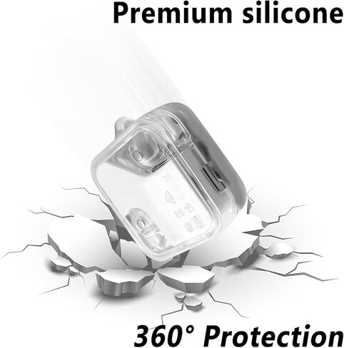 حافظة سيليكون من Geiomoo لسماعات Nothing Ear 2، غطاء حماية مزود بحلقة تسلق (شفاف) in Kuwait